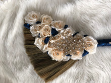 Load image into Gallery viewer, Navy Blue and Ivory Wedding Broom