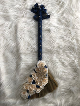 Load image into Gallery viewer, Navy Blue and Ivory Wedding Broom