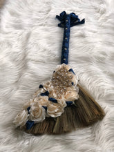 Load image into Gallery viewer, Navy Blue and Ivory Wedding Broom