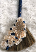 Load image into Gallery viewer, Navy Blue and Ivory Wedding Broom